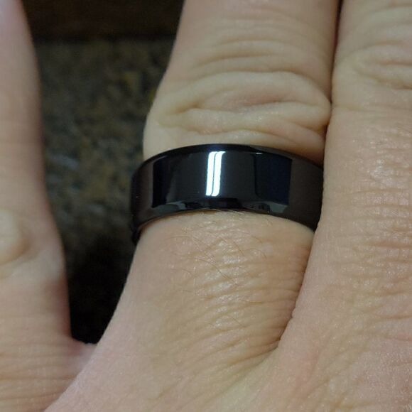 Traditional Women's Black Promise Ring Band - Girls Black Promise Ring For Her - Picture 2 of 6